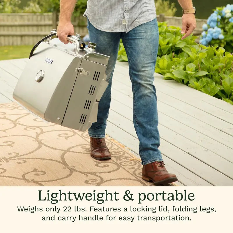 Cuisinart Chef  Style Portable Propane Grill  Stainless Steel Tabletop Gas Grill (20,000 BTU)