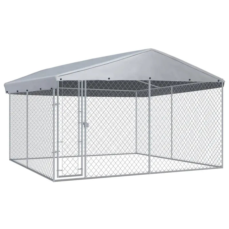 Outdoor Dog Kennel with Weatherproof Roof – Spacious 150.4 sq. ft. Enclosed Shelter for Medium to Large Breeds
