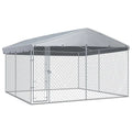 Outdoor Dog Kennel with Weatherproof Roof – Spacious 150.4 sq. ft. Enclosed Shelter for Medium to Large Breeds