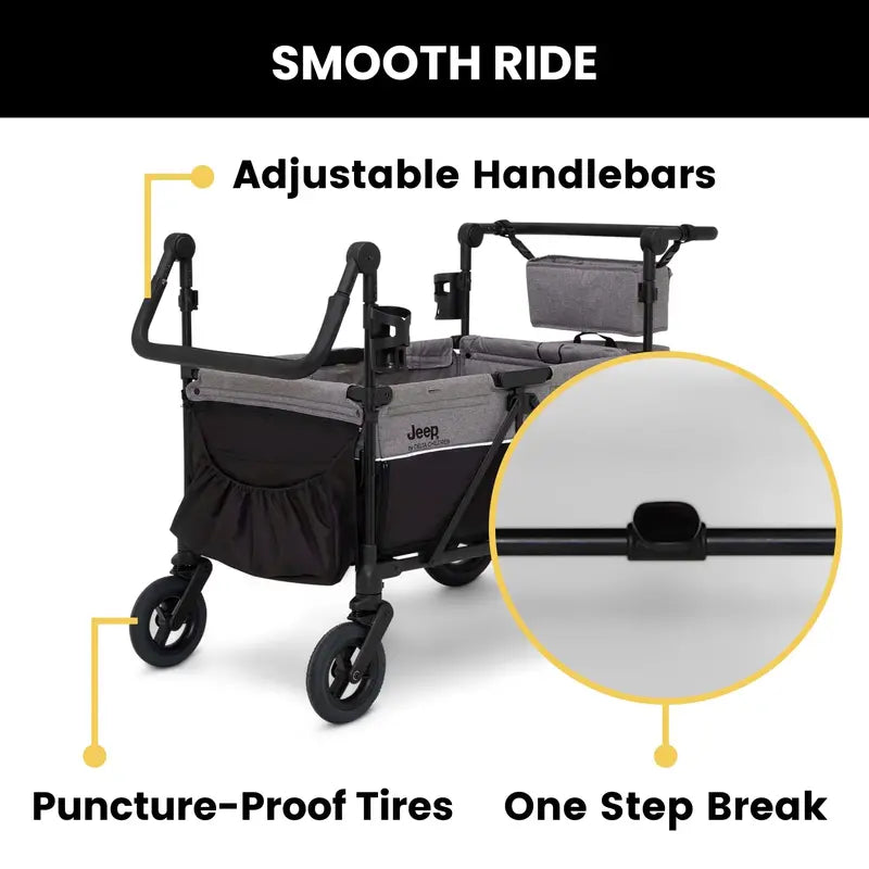 Delta Children Jeep Wrangler 4-Seater Stroller Wagon  Deluxe Edition