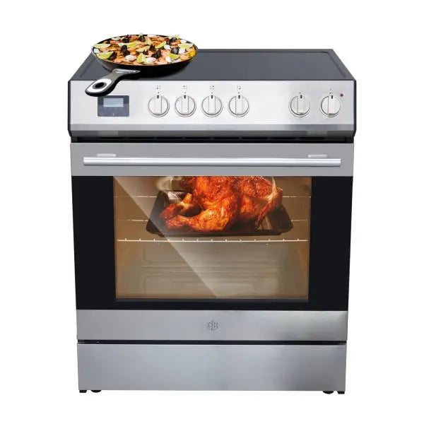 Stainless Steel Freestanding Electric Range Oven with 5-Burner Cooktop & 5.0 cu. ft. Capacity