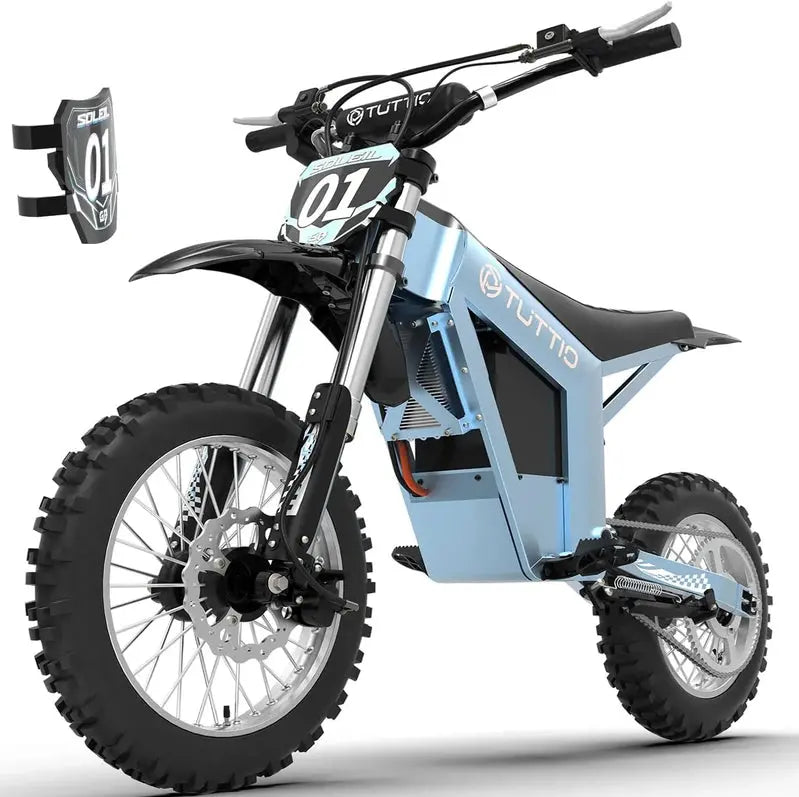 Tuttio Soleil01 Electric Dirt Bike – 2000W Motor, 14″/12″ Fat Tires, 37 MPH Max Speed for Teens & Adults