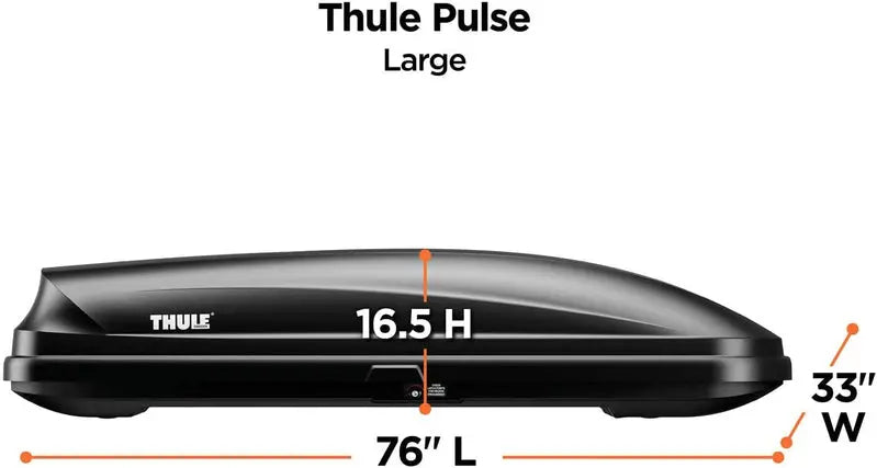 Thule Pulse Large Rooftop Cargo Box – Sleek Black Aerodynamic Carrier for SUVs and Vehicles