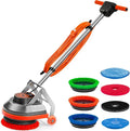 Commercial-Grade Floor Scrubber Machine  Heavy-Duty Cleaner & Polisher with Interchangeable Brushes/Pads for Tile, Grout, Hardwood & Carpet  No-Kneel Operation