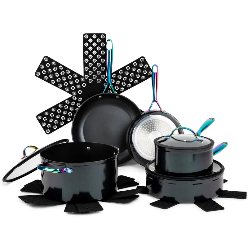 Thyme and Table, 12-Piece Cookware Set, Rainbow