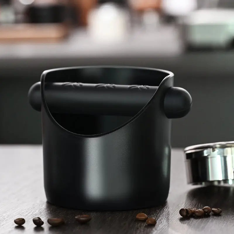 Compact Home Espresso Knock Box & Portafilter Stand for Machine-Based Brewing