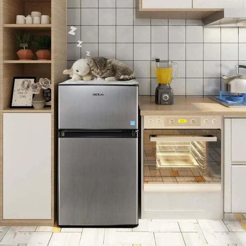 Compact 3.1 Cu Ft Mini Fridge with Freezer Compartment & LED Interior Lighting