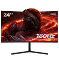 CRUA 24-Inch 180Hz Curved Gaming Monitor  FHD 1080p Frameless Display with AMD FreeSync, Low Motion Blur, HDMI & DisplayPort