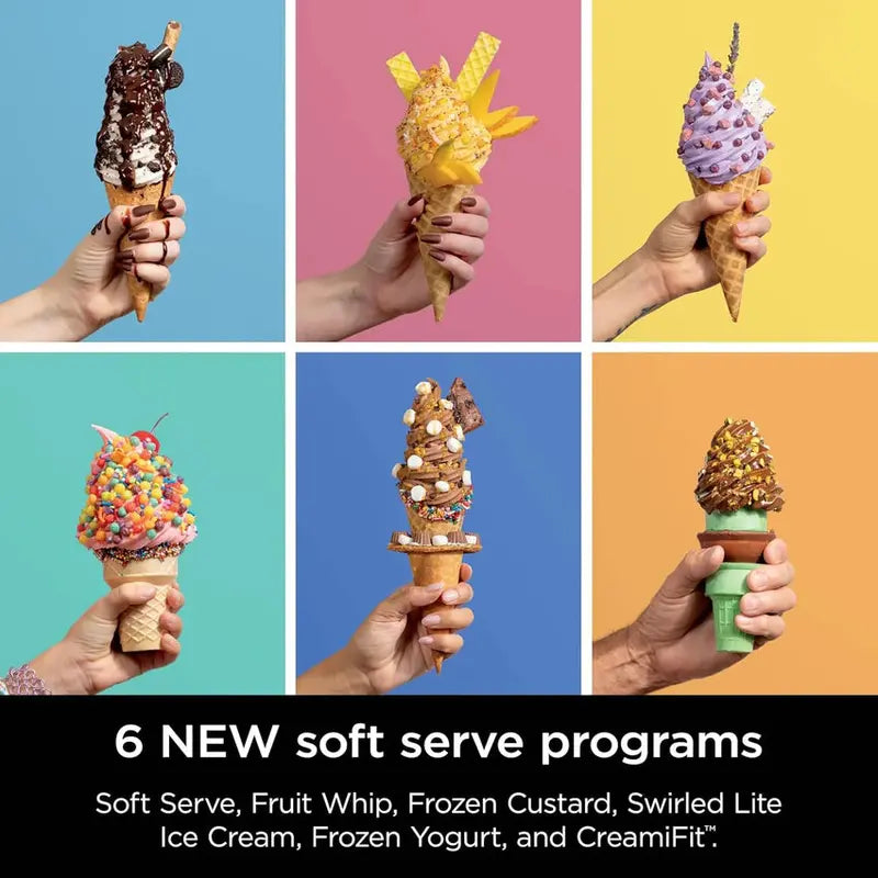 Swirl by CREAMi Ice Cream Maker – 13-Program Frozen Dessert Machine (Sorbet, Soft Serve, Yogurt), Includes Two 16oz Pints (NC701)