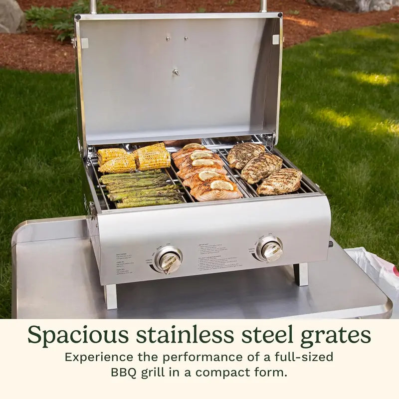 Cuisinart Chef  Style Portable Propane Grill  Stainless Steel Tabletop Gas Grill (20,000 BTU)